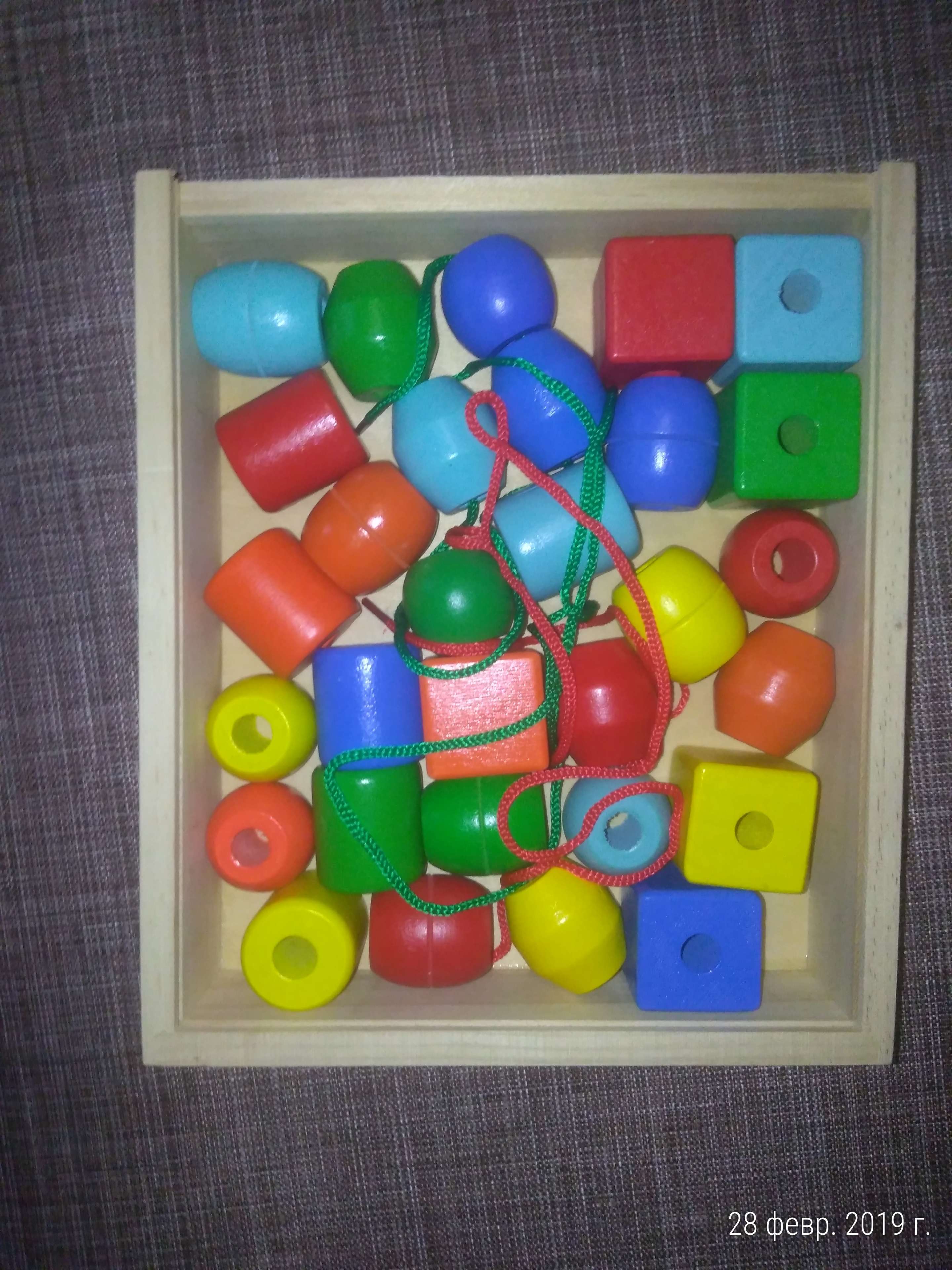 Фотография покупателя товара Шнуровка "Геометрик", в деревянной коробке, кубик: 3 × 3 см, шайба: 2,7 × 3 см, 32 детали - Фото 2