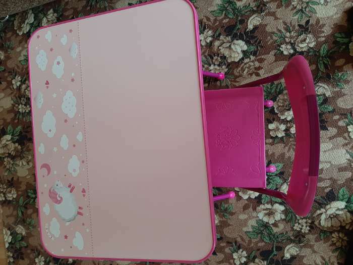 Фотография покупателя товара Комплект детской мебели «Алина» складной, цвет розовый - Фото 1