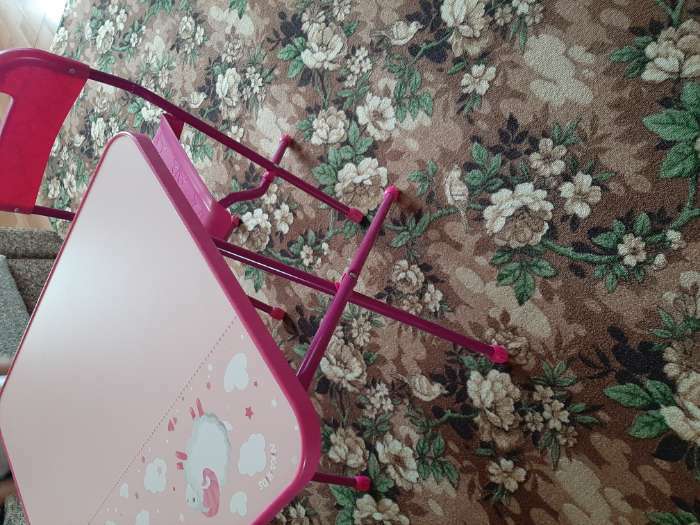 Фотография покупателя товара Комплект детской мебели «Алина» складной, цвет розовый - Фото 4