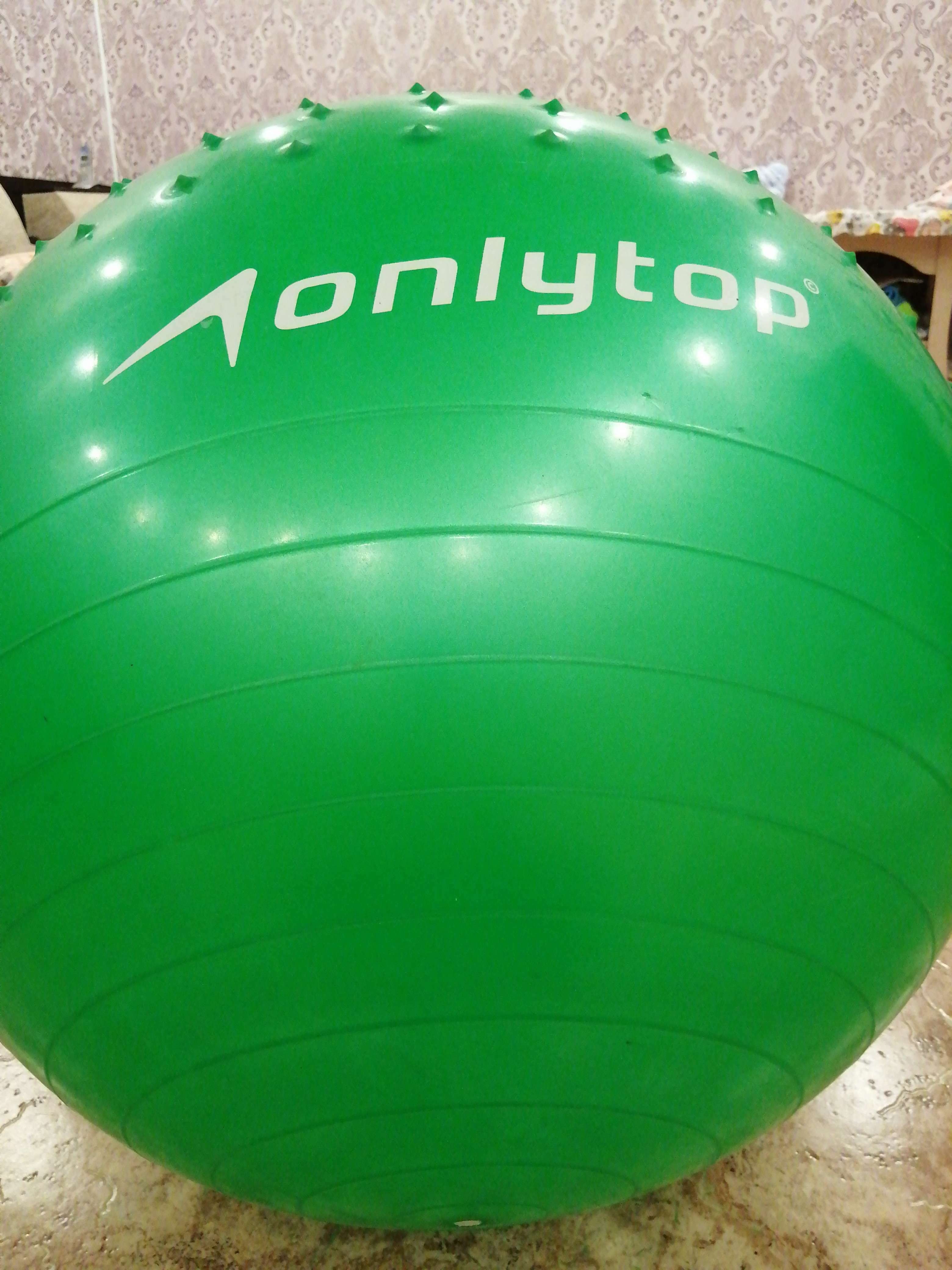 Фотография покупателя товара Фитбол ONLYTOP d=65 см, 1000 г, полумассажный, цвета МИКС - Фото 1