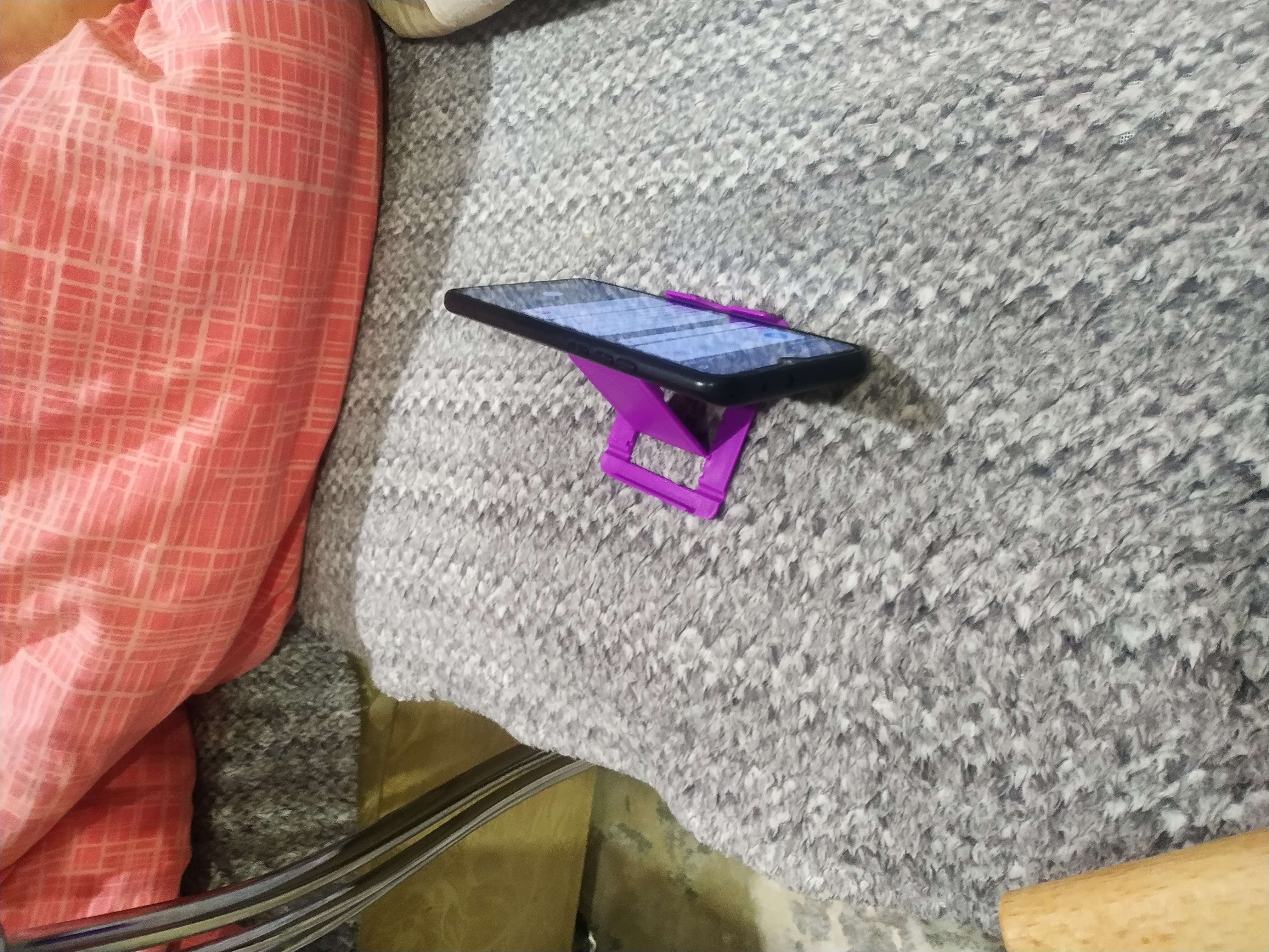 Фотография покупателя товара Подставка для телефона LuazON, складная, регулируемая высота, фиолетовая - Фото 20