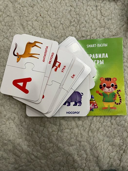 Фотография покупателя товара Настольная игра «Smart-пазлы. Алфавит для детей», 30 карточек