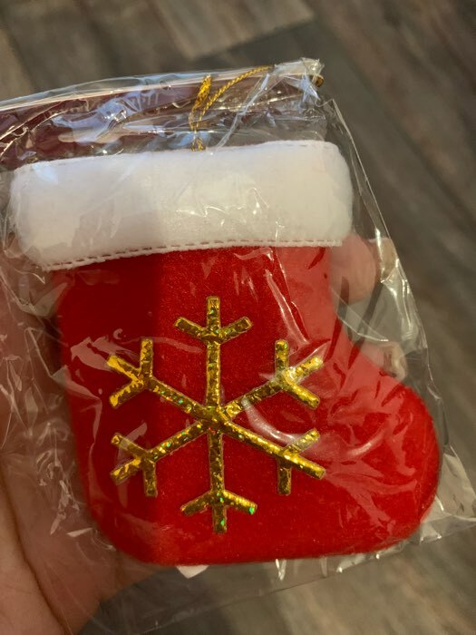 Фотография покупателя товара Мягкая подвеска "Носок - снежинка" 8х6 см, красный - Фото 1