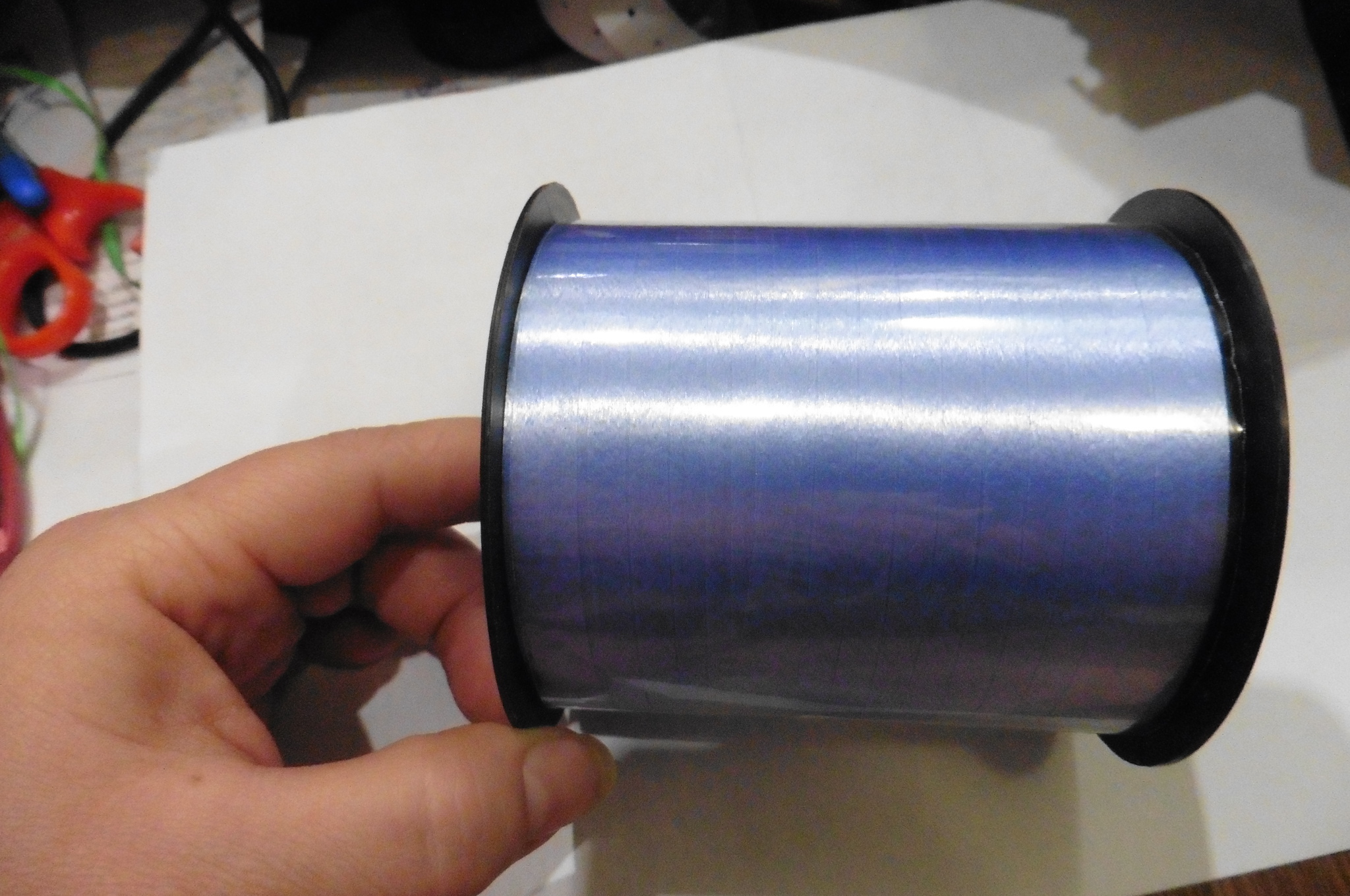 Фотография покупателя товара Лента упаковочная простая, голубая, 0,5 см х 225 м
