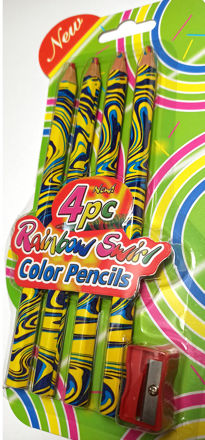 Фотография покупателя товара Карандаши "Многоцветные" набор, 4 штуки, корпус утолщённый, в блистере, с точилкой - Фото 5
