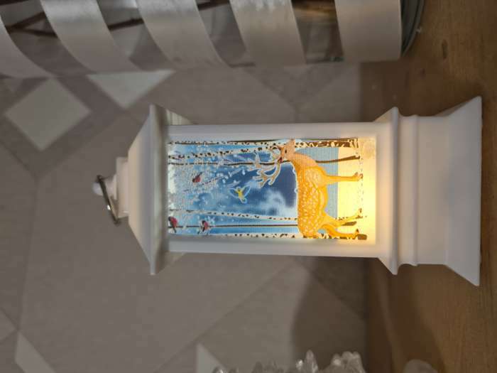 Фотография покупателя товара Светодиодная фигура «Фонарь с оленем» 5.5 × 13 × 5.5 см, пластик, батарейки AG13х3, свечение тёплое белое - Фото 2