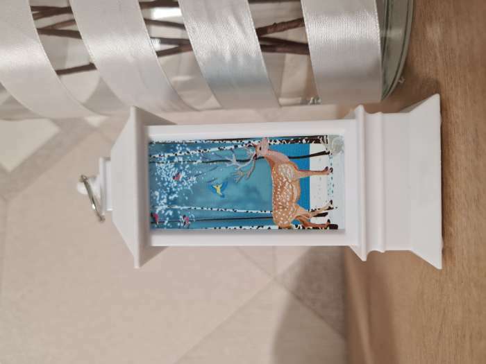Фотография покупателя товара Светодиодная фигура «Фонарь с оленем» 5.5 × 13 × 5.5 см, пластик, батарейки AG13х3, свечение тёплое белое
