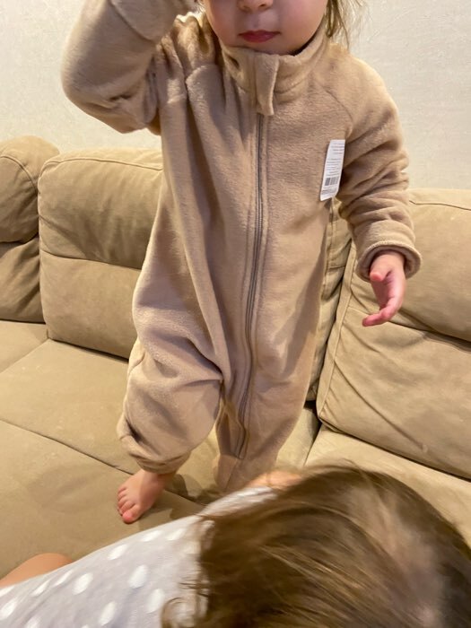 Фотография покупателя товара Комбинезон детский, цвет бежевый, рост 98-104 см - Фото 2