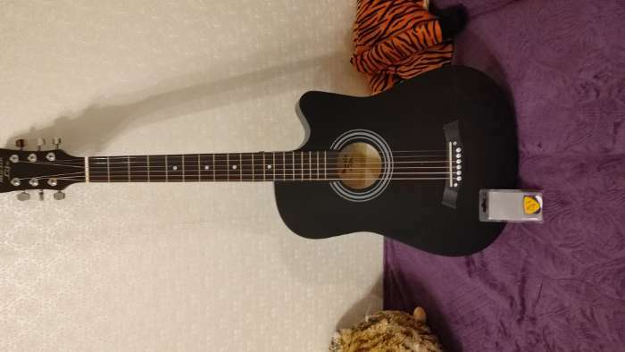 Фотография покупателя товара Гитара акустическая, цвет черный, 97см, с вырезом - Фото 1