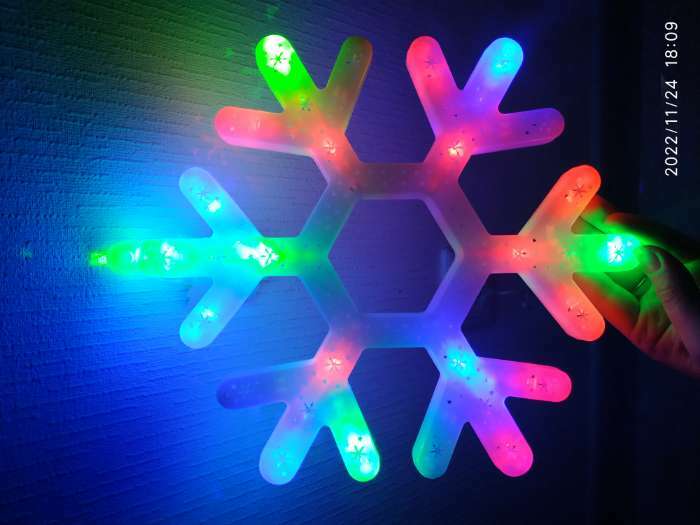 Фотография покупателя товара Светодиодная фигура «Снежинка» 30 см, пластик, 220 В, свечение мульти (RG/RB)