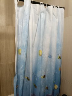 Фотография покупателя товара Штора для ванной комнаты Доляна «Рыбки», 180×180 см, PEVA - Фото 2