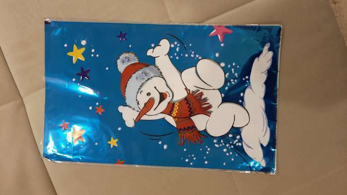 Фотография покупателя товара Пакет подарочный "Снеговик" 25 х 40 см, цветной металлизированный рисунок