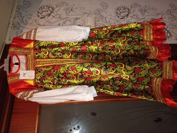 Фотография покупателя товара Русский народный костюм «Рябинушка», платье длинное, кокошник, бомбоны на шнурке, р. 32, рост 122-128 см - Фото 3
