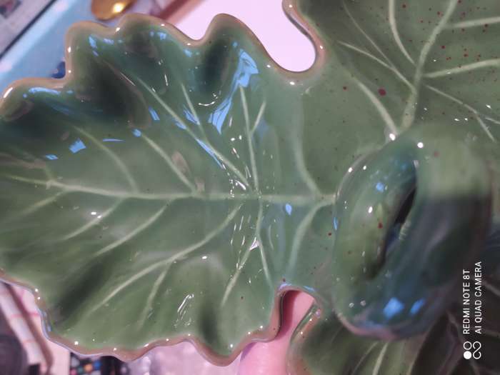 Фотография покупателя товара Менажница 3 ячейки Доляна «Лист», 22,1×7,6 см, цвет зелёный - Фото 5
