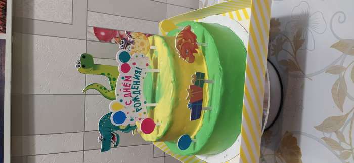 Фотография покупателя товара Украшение для торта «С днём рождения. Динозавры» - Фото 10