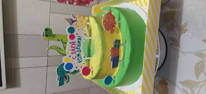 Фотография покупателя товара Украшение для торта «С днём рождения. Динозавры» - Фото 9