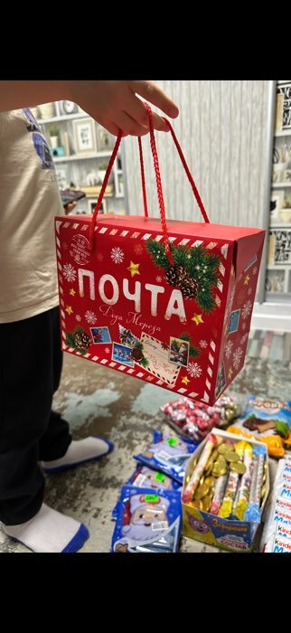 Фотография покупателя товара Пакет-коробка «Почта Деда Мороза», 23 х 18 х 11 см, Новый год