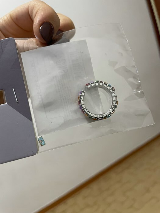 Фотография покупателя товара Кольцо «Тренд» параллель, цветное в серебре, безразмерное (от 17 размера) - Фото 6