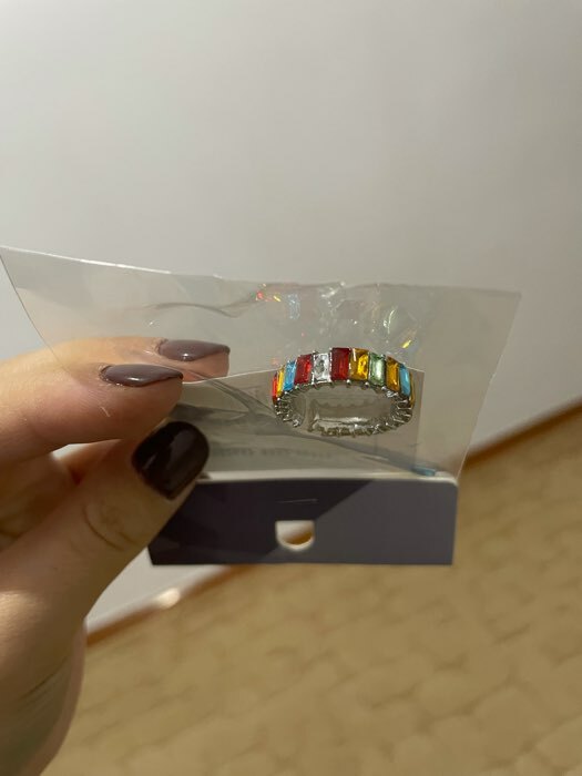 Фотография покупателя товара Кольцо «Тренд» параллель, цветное в серебре, безразмерное (от 17 размера) - Фото 3