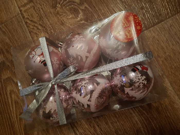 Фотография покупателя товара Набор шаров пластик d-7 см, 6 шт "Весёлый снеговик" розовый - Фото 3