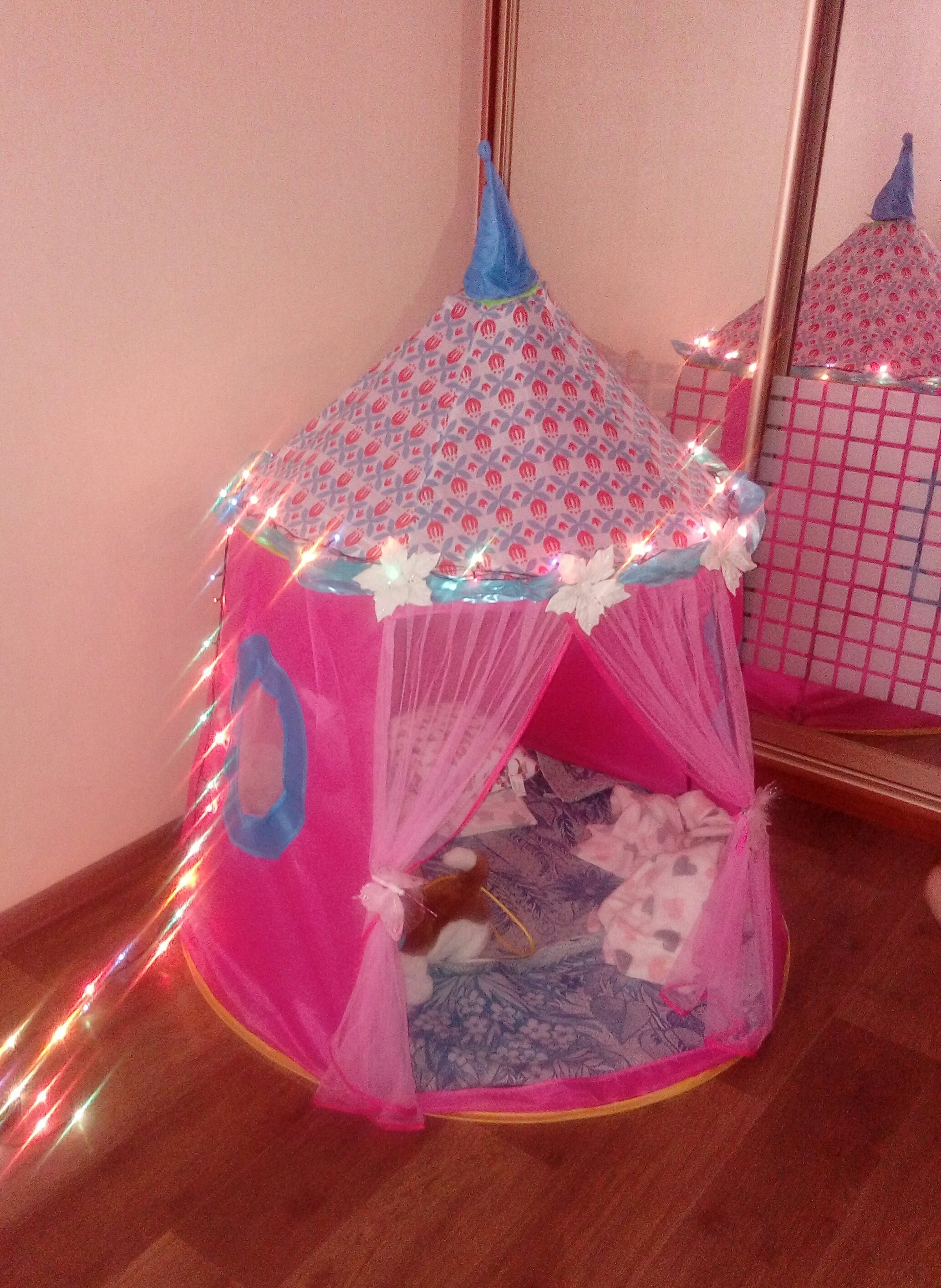 Фотография покупателя товара Палатка детская игровая «Розовый шатёр» - Фото 2