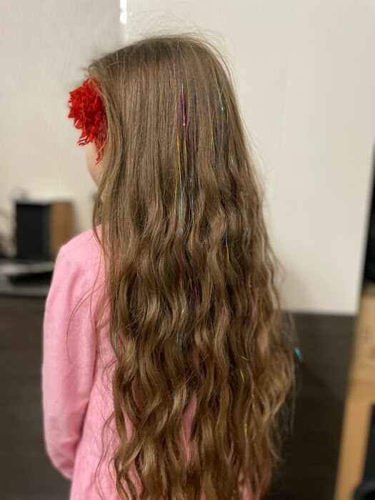 Фотография покупателя товара Нити для волос, блестящие, 90 см, цвет МИКС - Фото 5