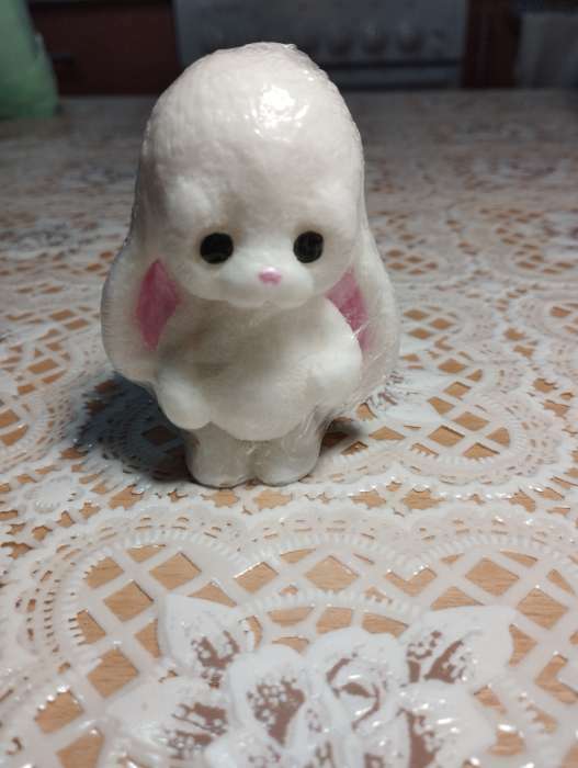 Фотография покупателя товара Фигурное мыло "Кролик Лютик" белый, 80гр, 4,5х6х8см - Фото 3