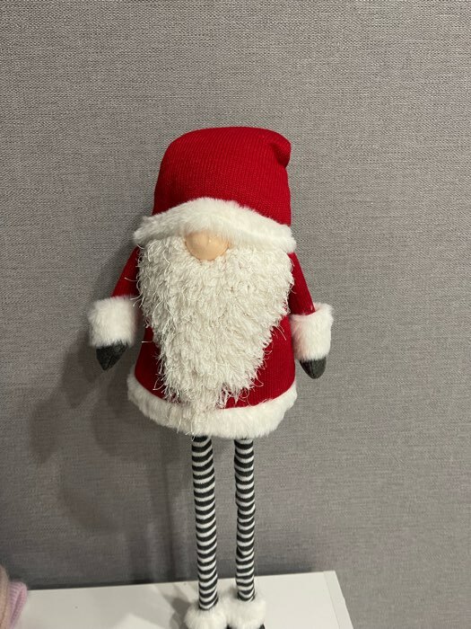 Фотография покупателя товара Кукла интерьерная "Дед Мороз в полосатых гетрах, красный" 80х24х14 см - Фото 2