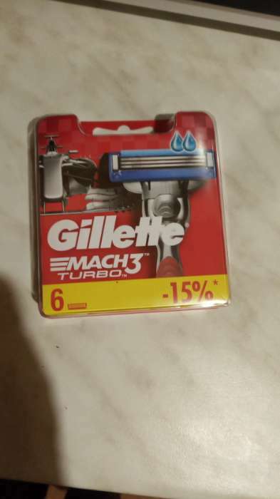 Фотография покупателя товара Сменные кассеты для бритья Gillette Mach3 Turbo, 6 шт. - Фото 1