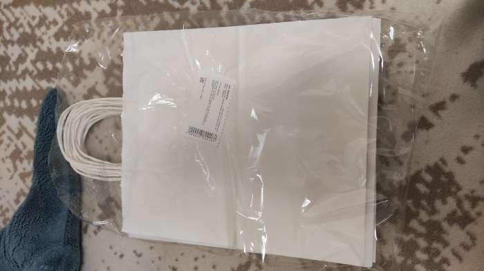 Фотография покупателя товара Пакет крафт без печати, белый, круглая ручка 22 х 12 х 28 см - Фото 2