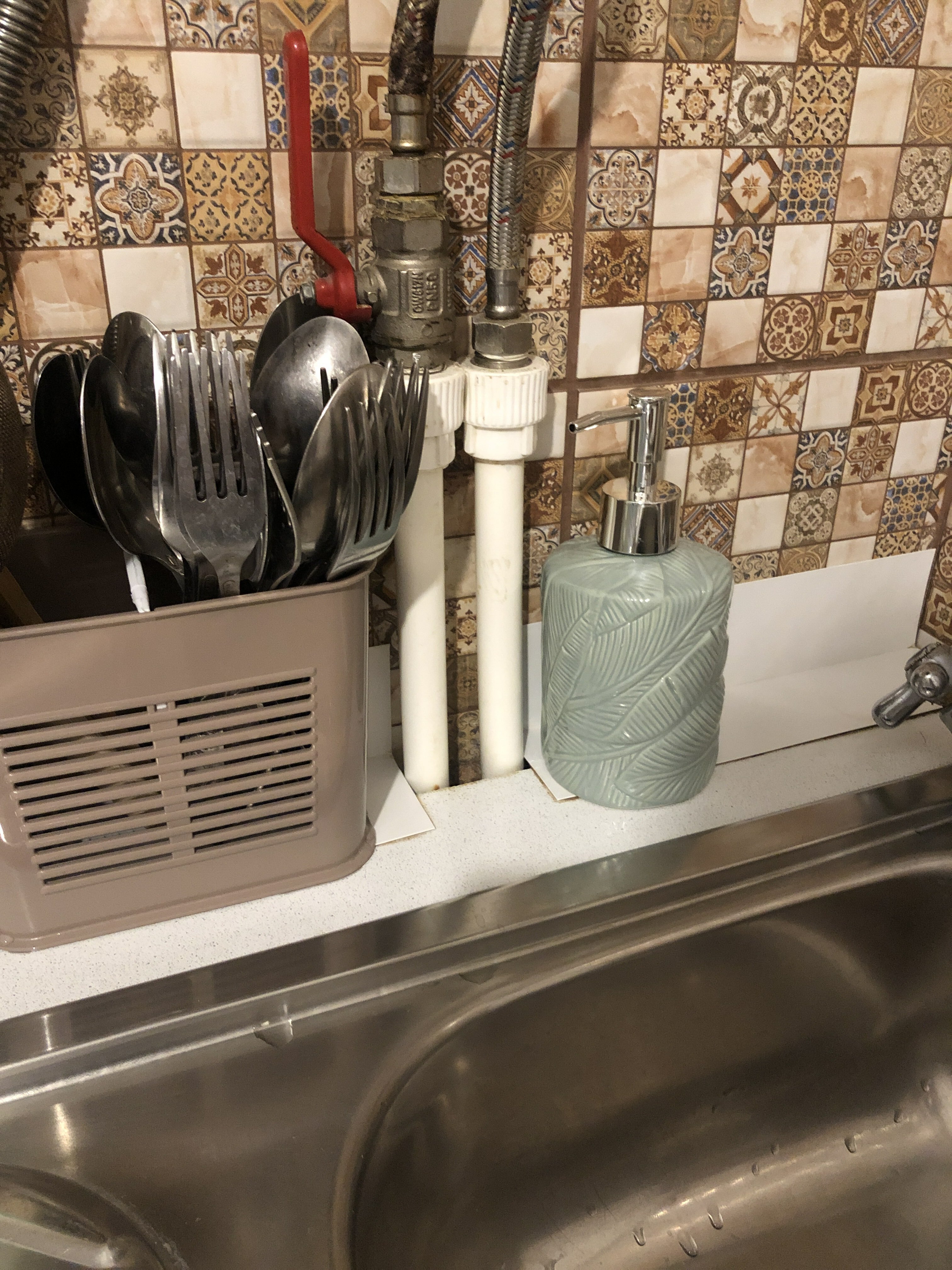 Фотография покупателя товара Набор аксессуаров для ванной комнаты «Листва», 2 предмета (дозатор для мыла, стакан), цвет зелёный