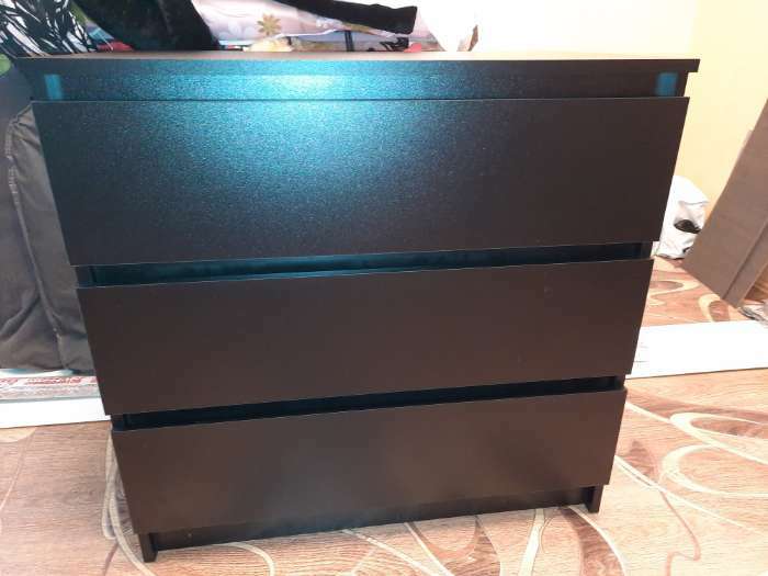 Фотография покупателя товара Комод с 3-мя ящиками Мадера, 800х420х775, Черный