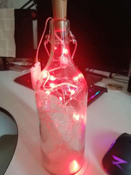 Фотография покупателя товара Гирлянда «Нить» 1 м роса с пробкой, IP20, серебристая нить, 10 LED, свечение фиолетовое, LR44х3 - Фото 138