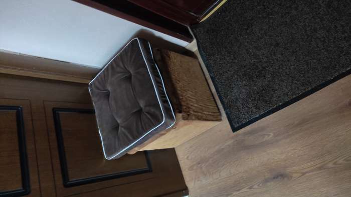 Фотография покупателя товара Подушка на стул 38х38 см, h 5 см, цвет коричневый, велюр, поролон, кант - Фото 2