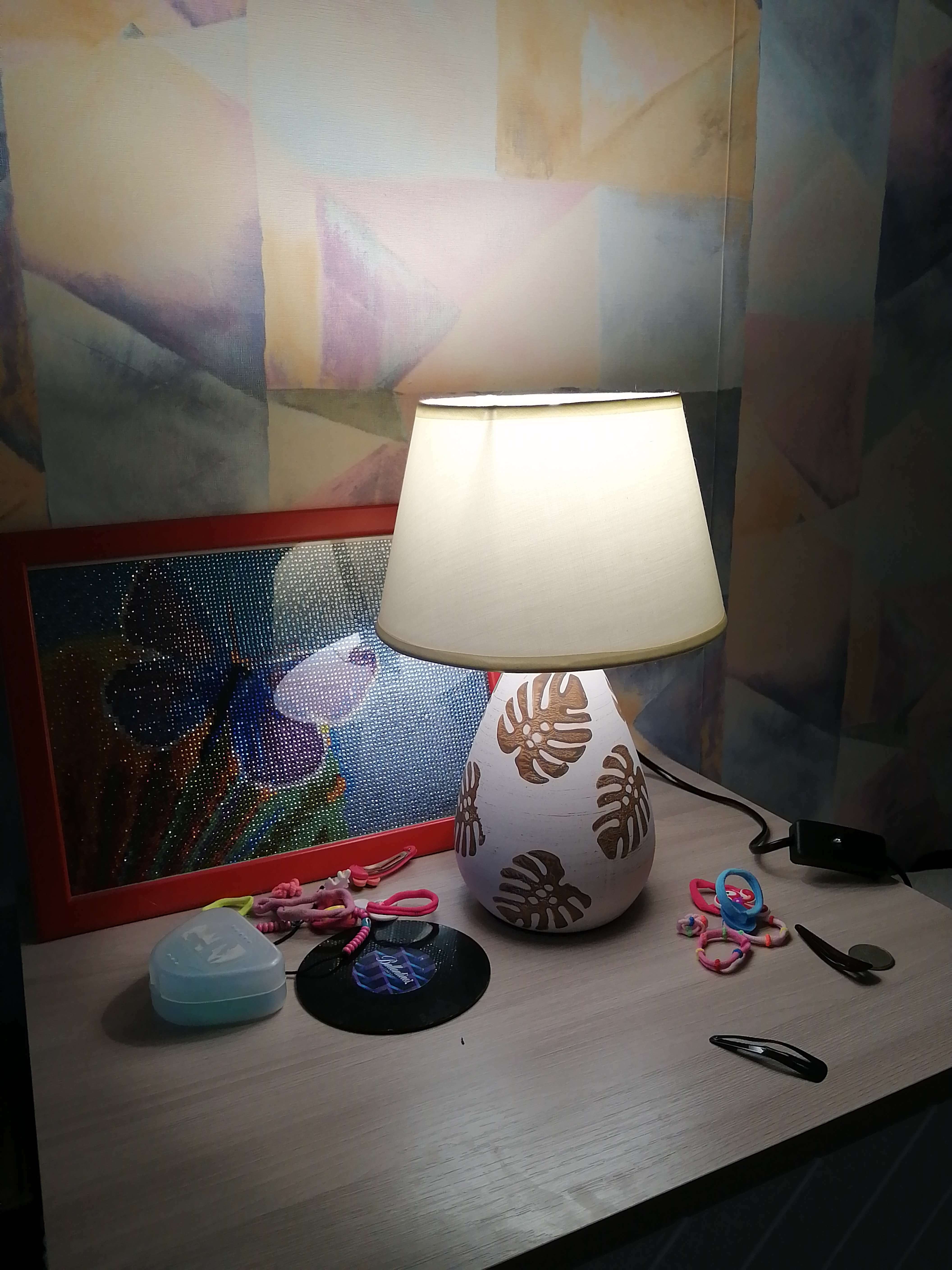 Фотография покупателя товара Лампа настольная 16727/1BR E14 40Вт бело-шоколадный 18х18х31 см - Фото 1