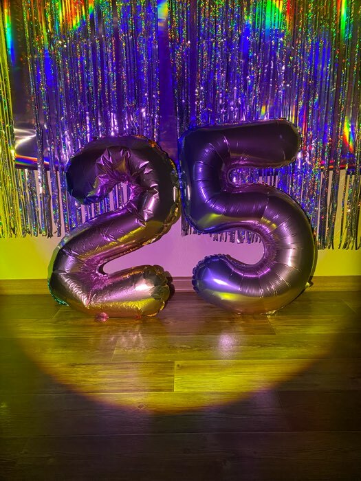Фотография покупателя товара Шар фольгированный 32" «Цифра 0», градиент фиолетовый - Фото 4
