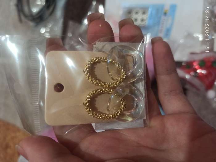 Фотография покупателя товара Серьги ассорти «Льдинка» два кольца, цвет белый в золоте - Фото 1