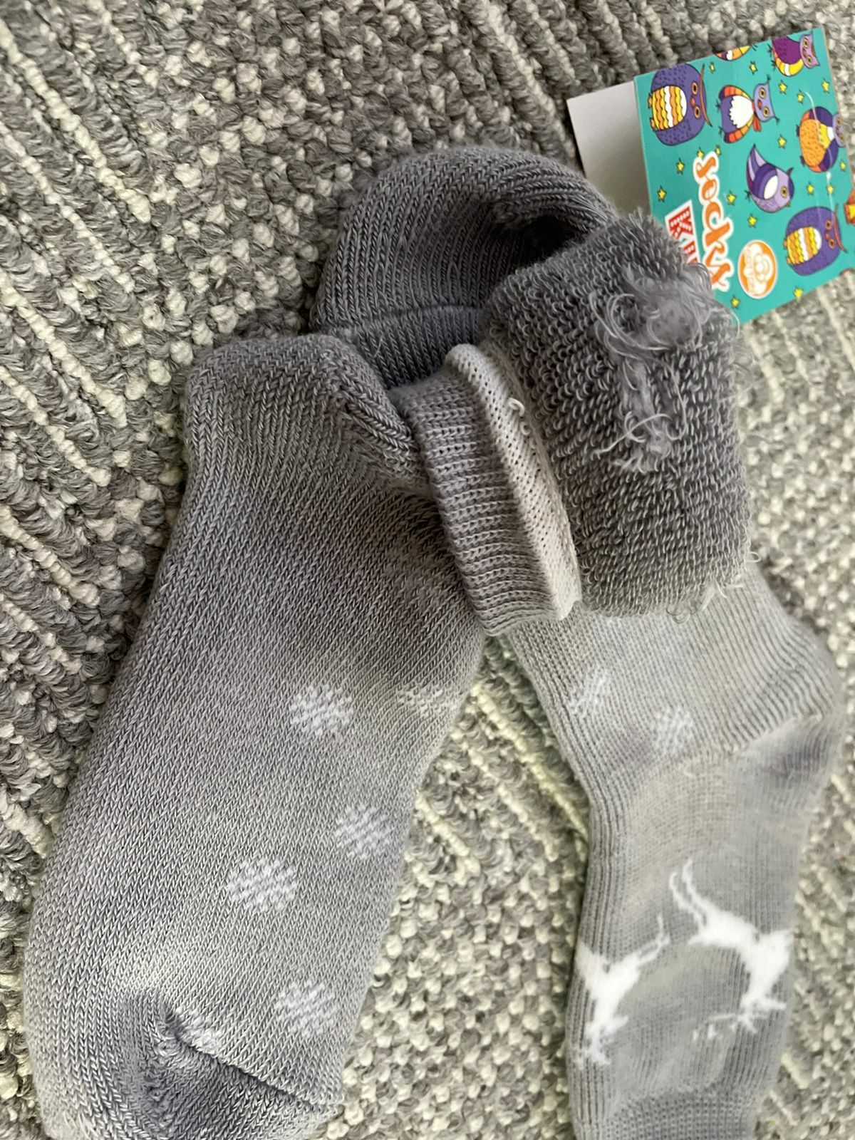 Фотография покупателя товара Носки детские махровые, цвет серый, размер 18
