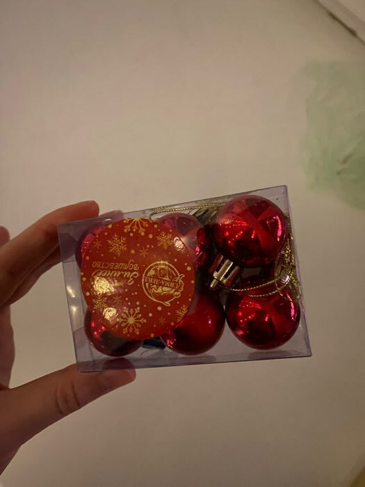 Фотография покупателя товара Набор шаров пластик d-3 см, 6 шт "Глянец" красный