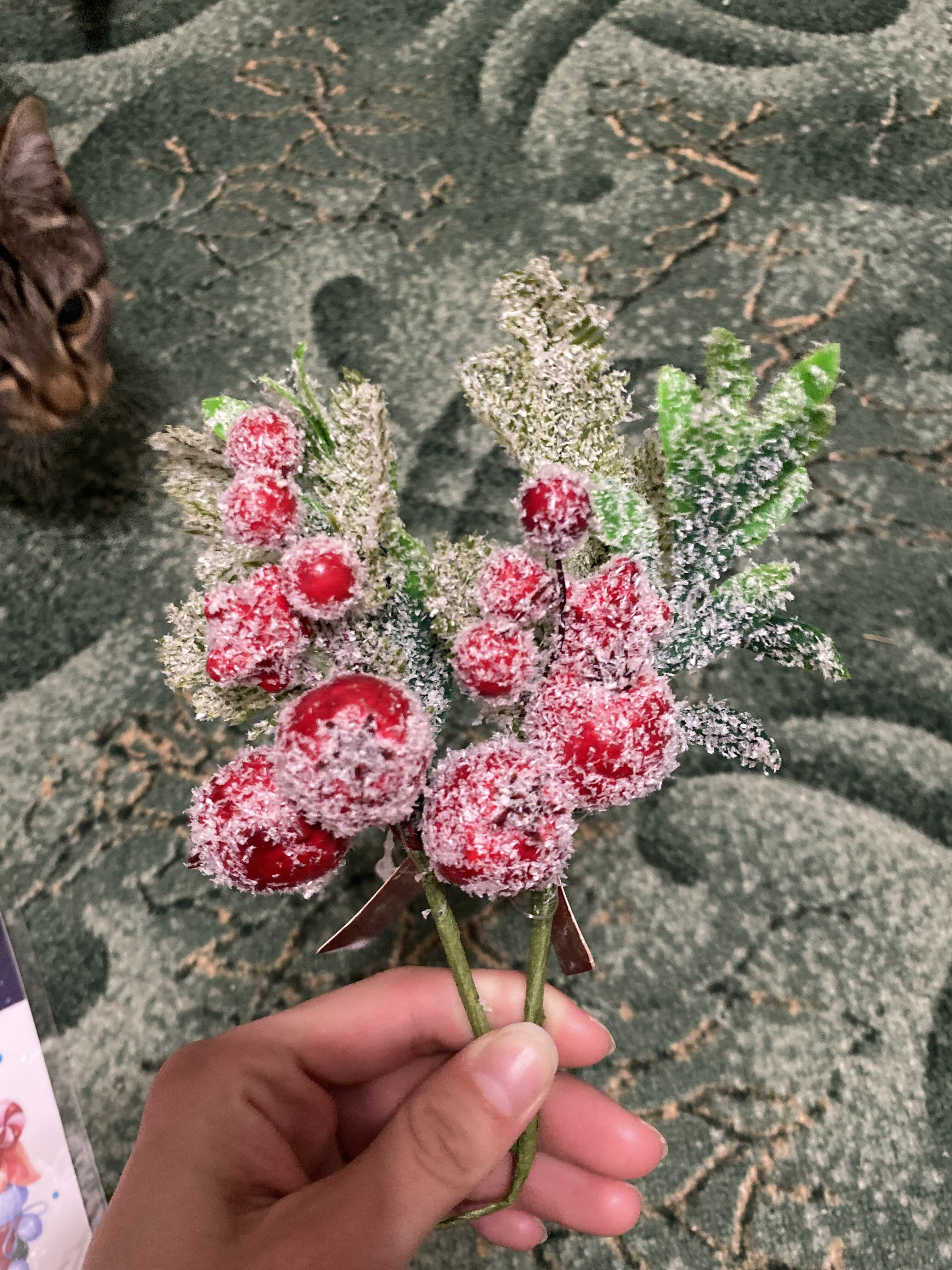 Фотография покупателя товара Декор "Зимнее очарование" ягодки звёздочка хвоя, 15 см - Фото 1