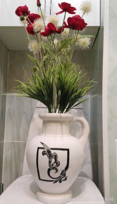 Фотография покупателя товара Гипсовая фигура ваза: кувшин с одной ручкой, 28 х 21 х 19 см - Фото 1