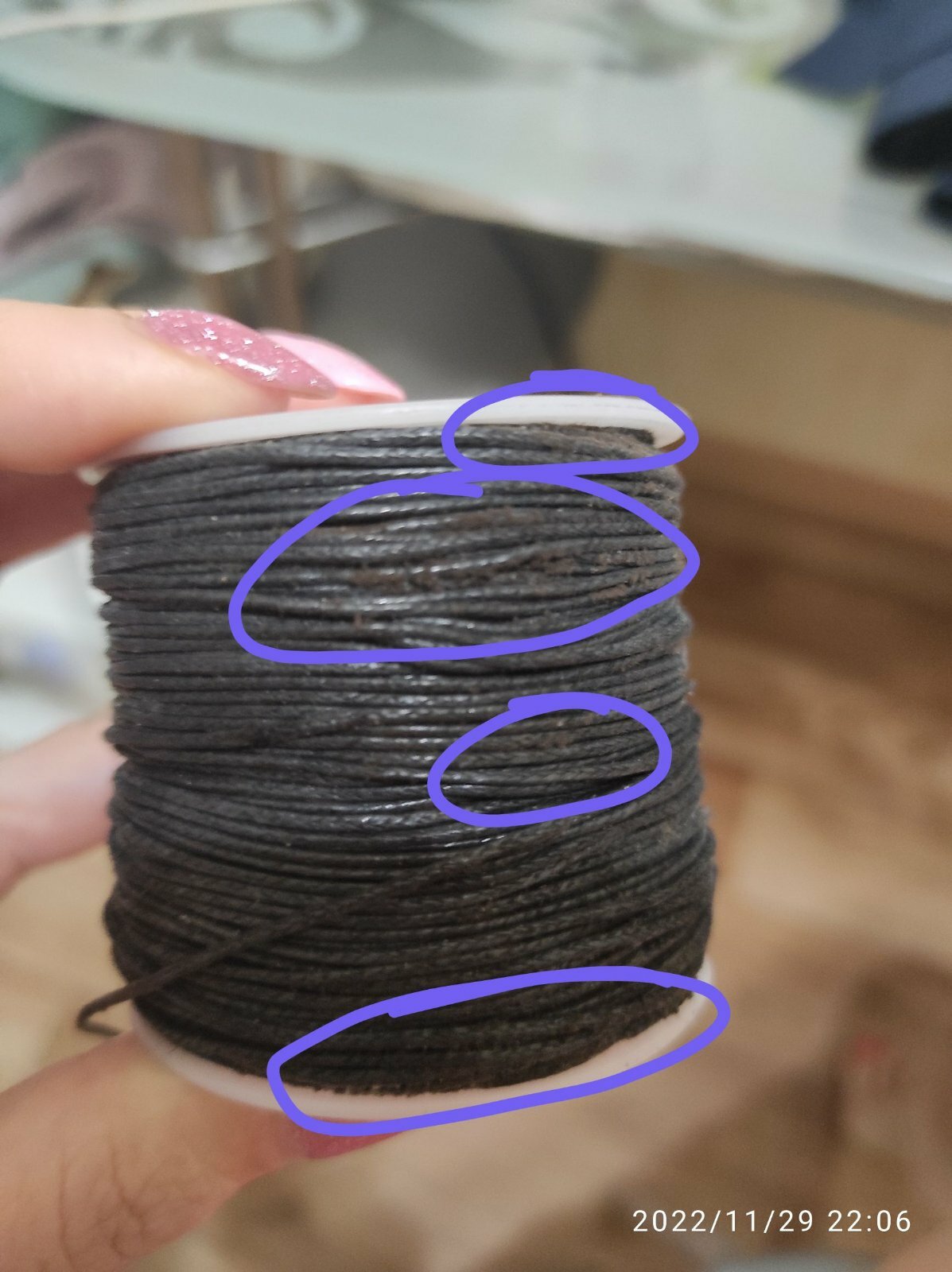 Фотография покупателя товара Шнур вощеный из полиэстера d=1мм, L=70м, цвет чёрный