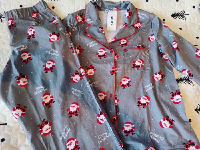 Фотография покупателя товара Пижама женская (рубашка и брюки) KAFTAN "Дед мороз" размер 40-42 - Фото 1