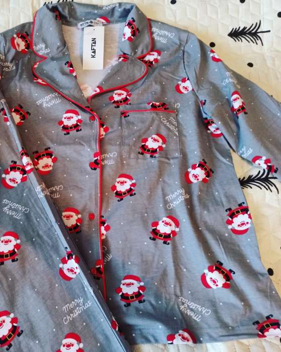 Фотография покупателя товара Пижама женская (рубашка и брюки) KAFTAN "Дед мороз" размер 40-42 - Фото 3