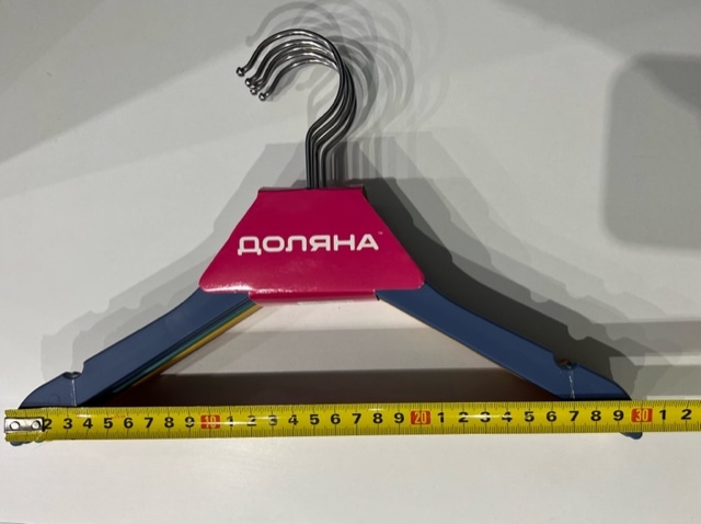 Фотография покупателя товара Плечики для одежды детские с перекладиной, размер 30-34 см, цвет МИКС - Фото 1