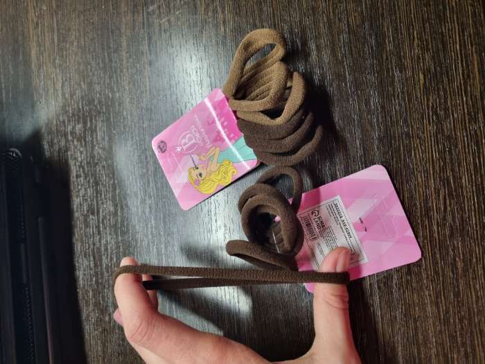 Фотография покупателя товара Резинка для волос "Махрушка" (набор 6 шт) 4 см, коричневый