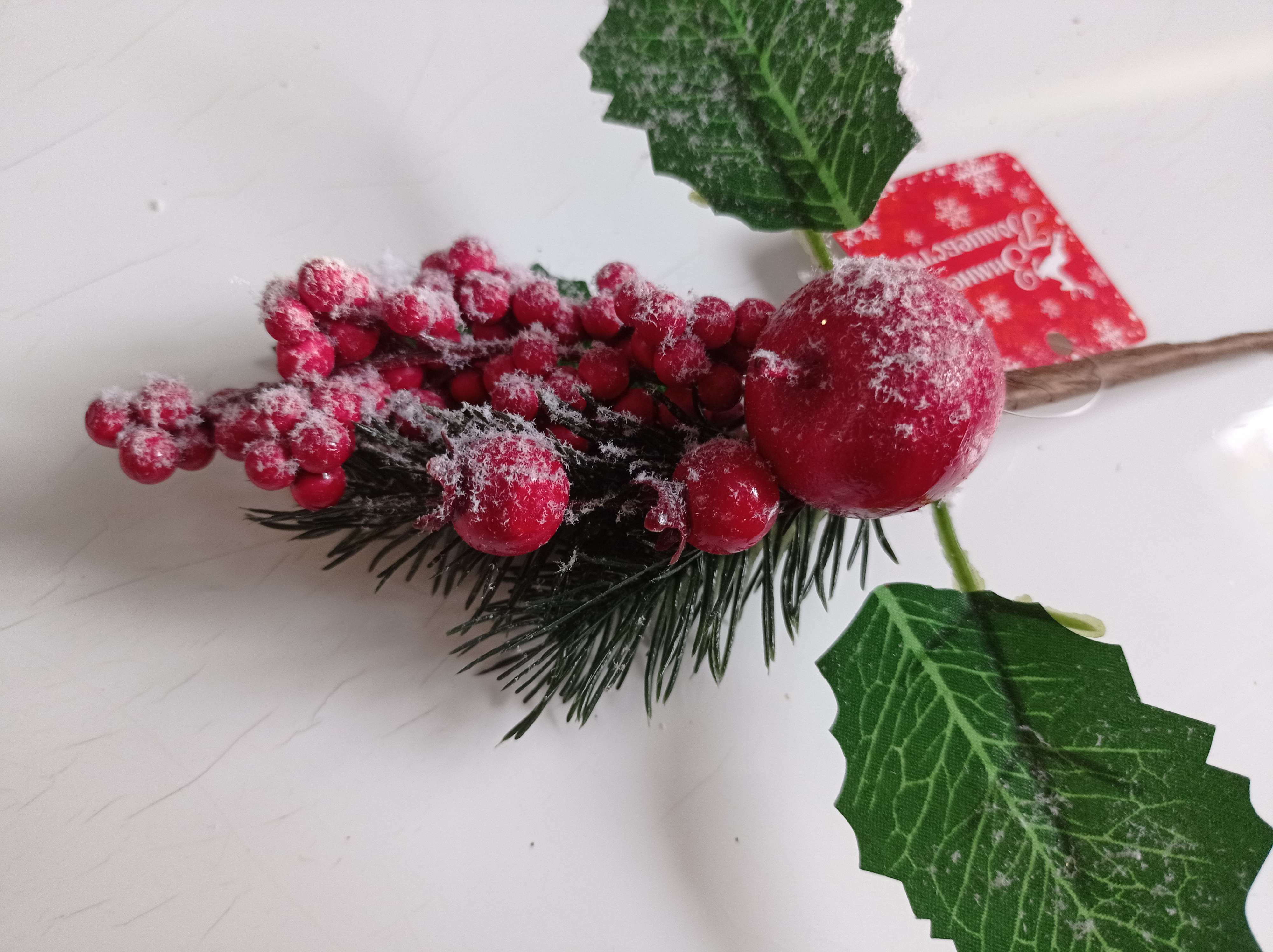 Фотография покупателя товара Декор "Зимние грезы" яблоко калина красная, 20 см
