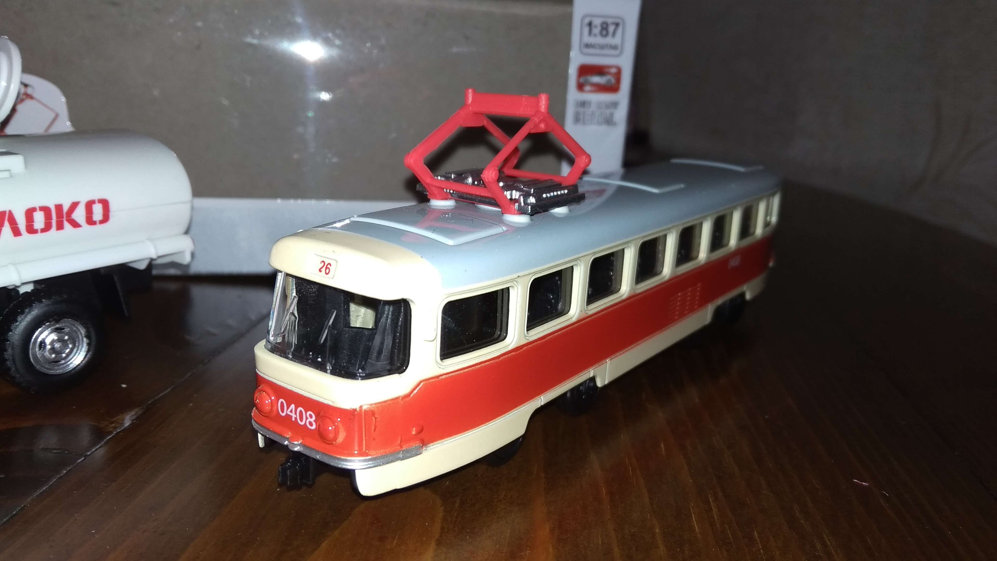 Фотография покупателя товара Трамвай металлический «Город», масштаб 1:87 - Фото 1