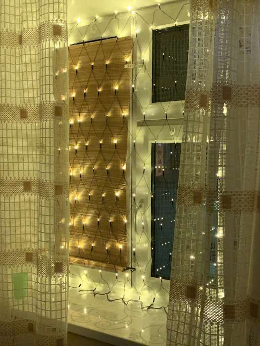Фотография покупателя товара Гирлянда «Сеть» 1.6 × 1.6 м, IP20, прозрачная нить, 144 LED, свечение зелёное, 8 режимов, 220 В - Фото 8