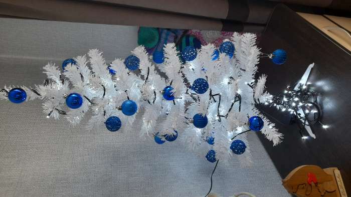 Фотография покупателя товара Ёлочные игрушки «Феерия», шары новогодние, d=4 см, набор 35 шт., синий - Фото 1